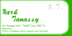 mark tamassy business card